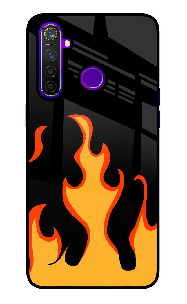 Fired Up – Black Realme 5 Pro Glass Case
