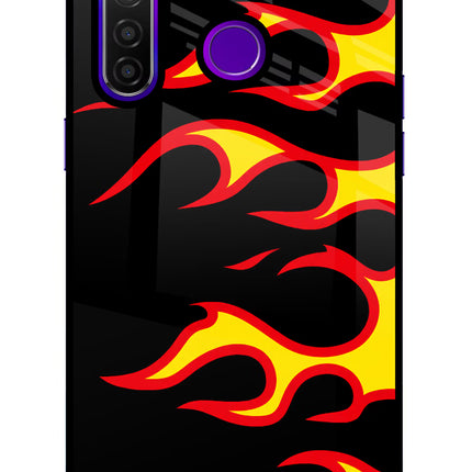 Side Sweep Flames Realme 5 Pro Glass Case