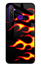 Side Sweep Flames Realme 5 Pro Glass Case