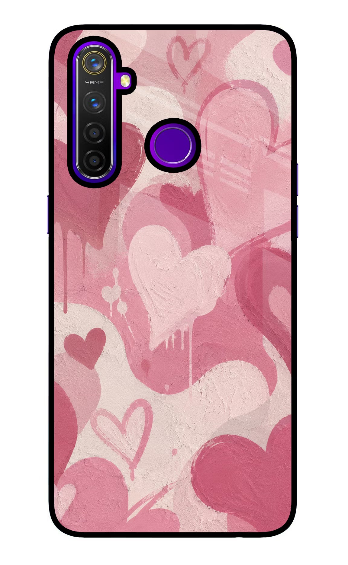 Hearty case Realme 5 Pro Glass Case Back Cover by Casekaro