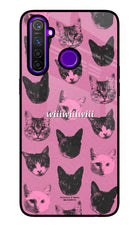 Pink Cats Realme 5 Pro Glass Case