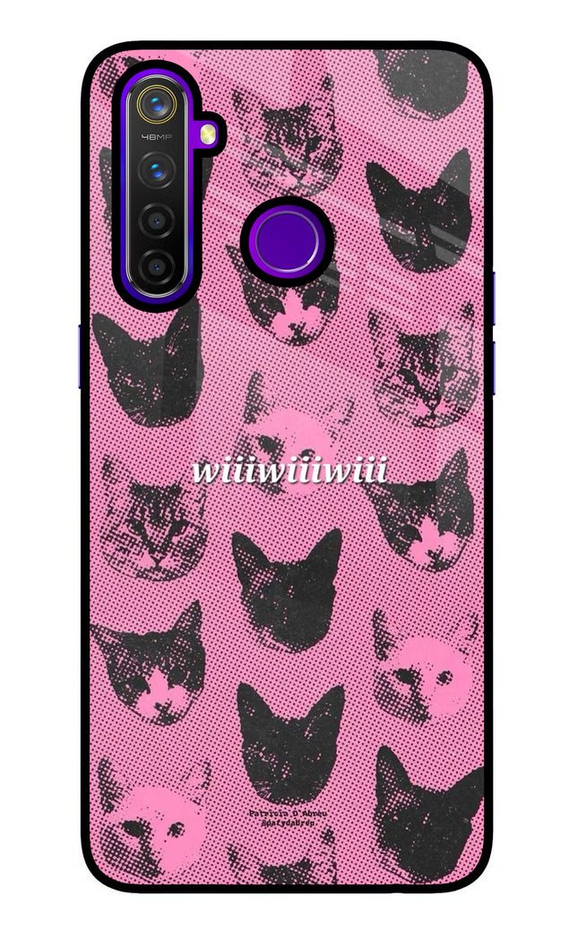 Pink Cats Realme 5 Pro Glass Case
