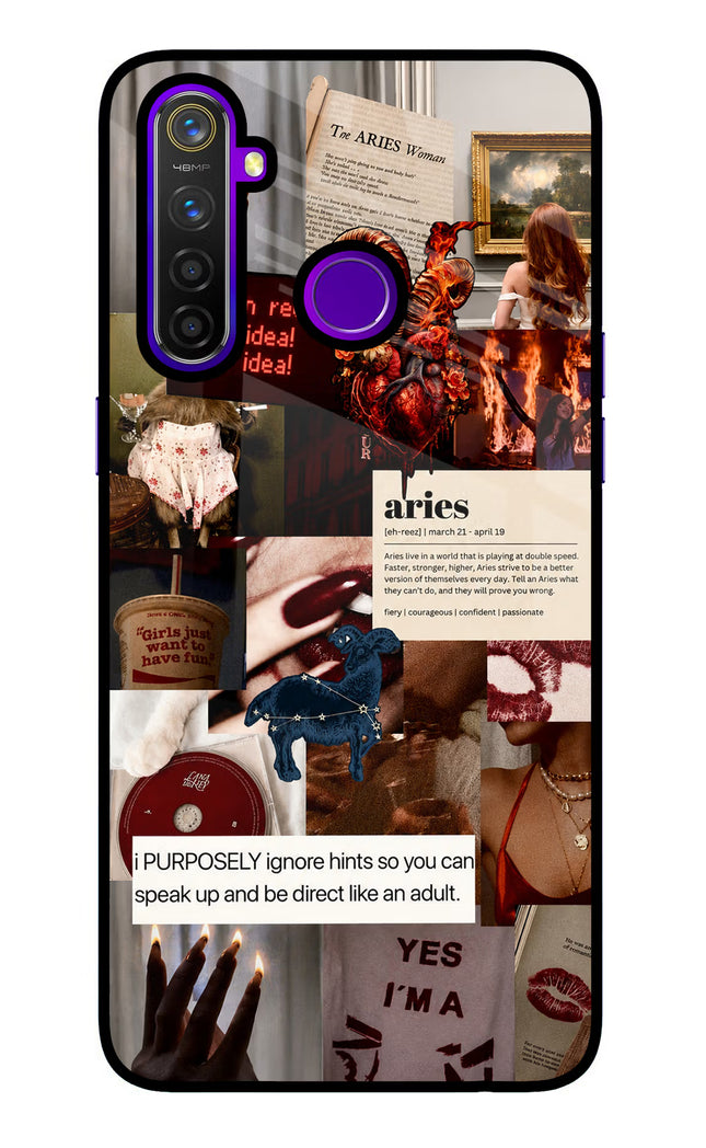 Zodiac Aries Realme 5 Pro Glass Case