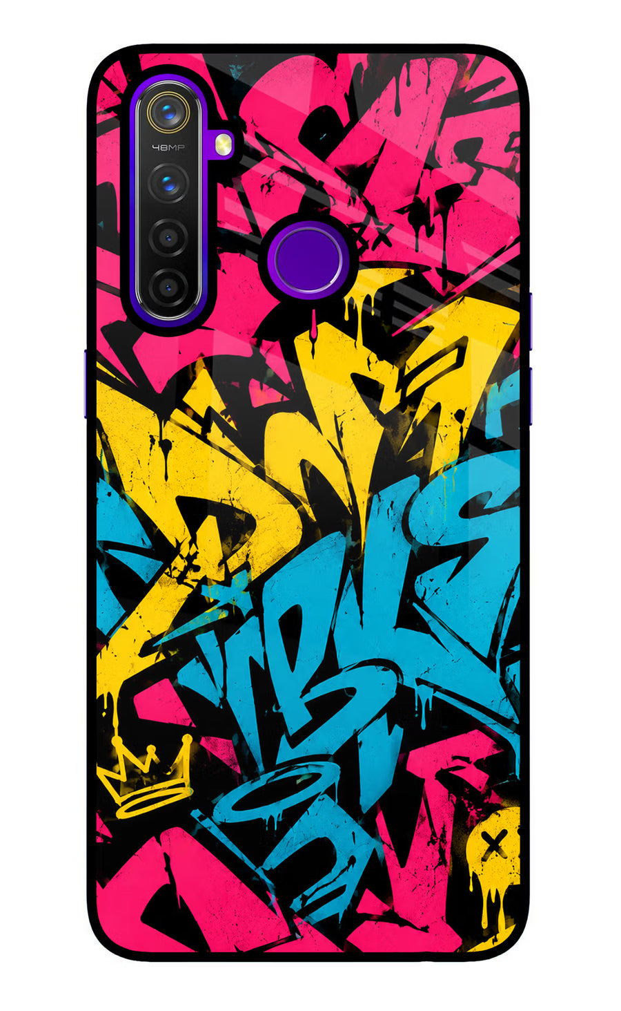 Graffiti Vibe Realme 5 Pro Back Cover, Glass case