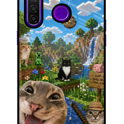 Minecraft Cat Chaos Realme 5 Pro Glass Case