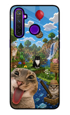 Minecraft Cat Chaos Realme 5 Pro Glass Case