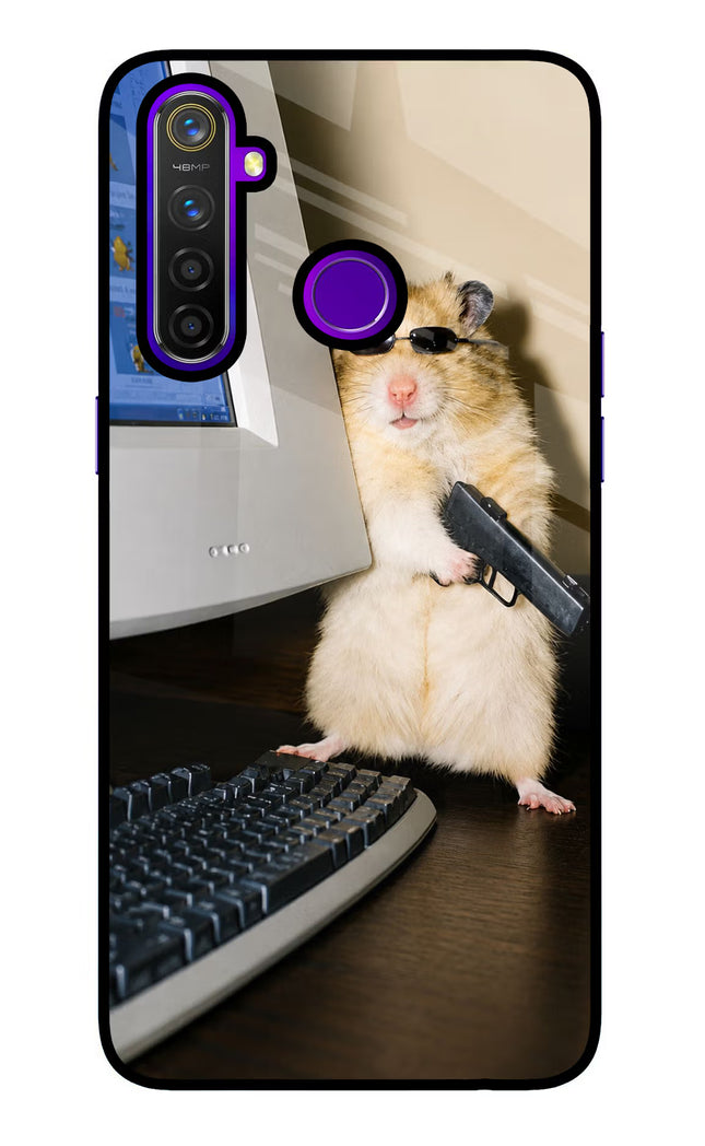 Hacker Hamster Realme 5 Pro Glass Case