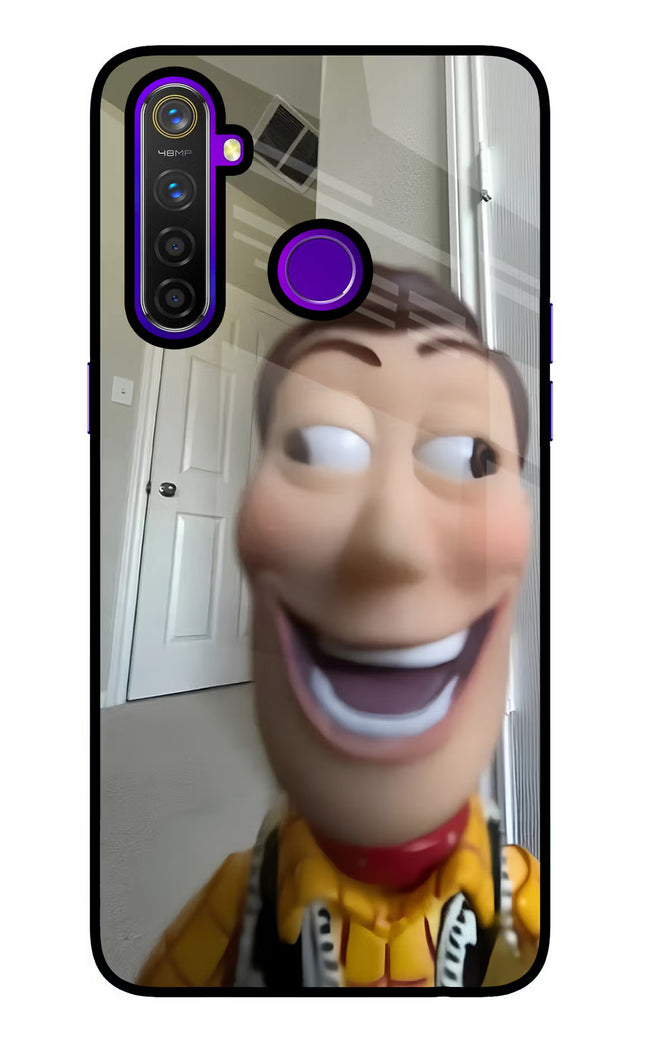 Side Eye Woody Realme 5 Pro Glass Case