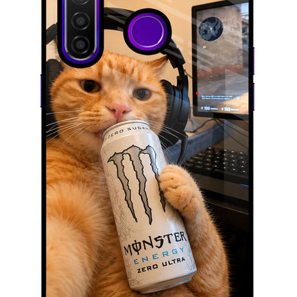 Gamer Cat Energy Realme 5 Pro Glass Case