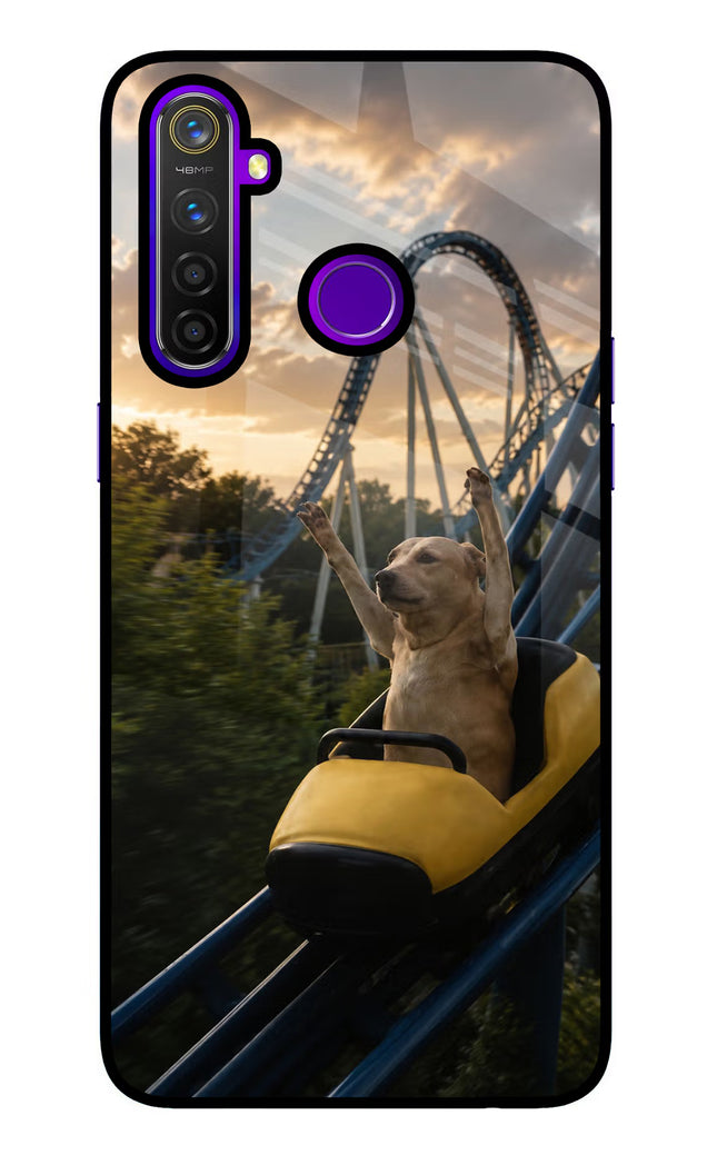 Rollercoaster Dog Realme 5 Pro Glass Case
