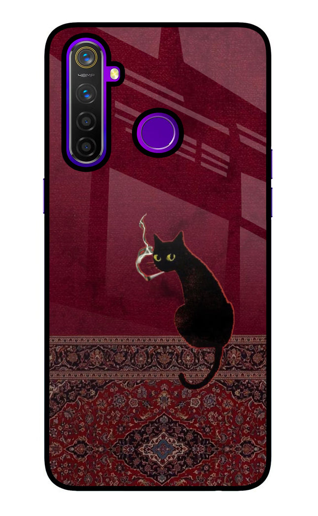 Midnight Cat Realme 5 Pro Glass Case