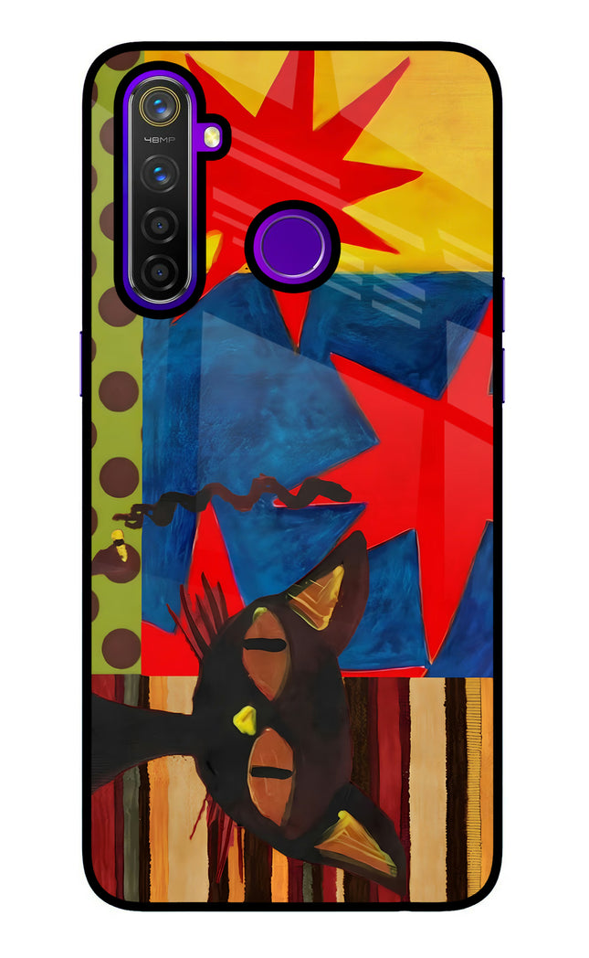 Pop Cat Realme 5 Pro Glass Case