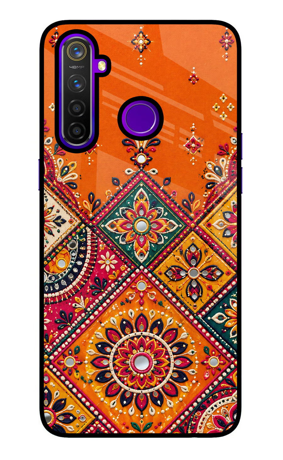 Kutch Glow Realme 5 Pro Back Cover, Glass case