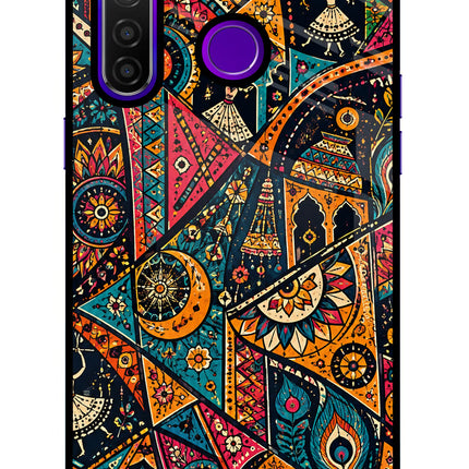 Folk Print Realme 5 Pro Glass Case