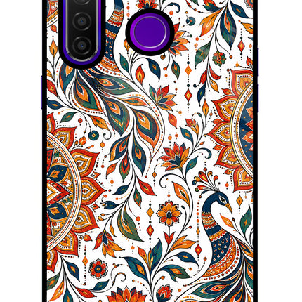 White Mayura Realme 5 Pro Glass Case