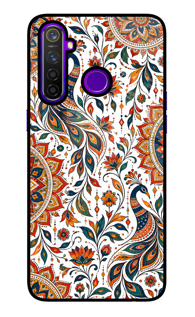 White Mayura Realme 5 Pro Glass Case