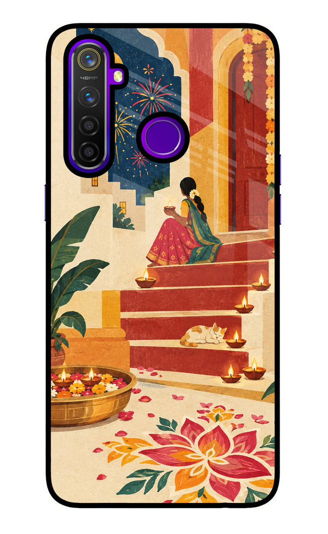 Diwali Rangoli Realme 5 Pro Glass Case