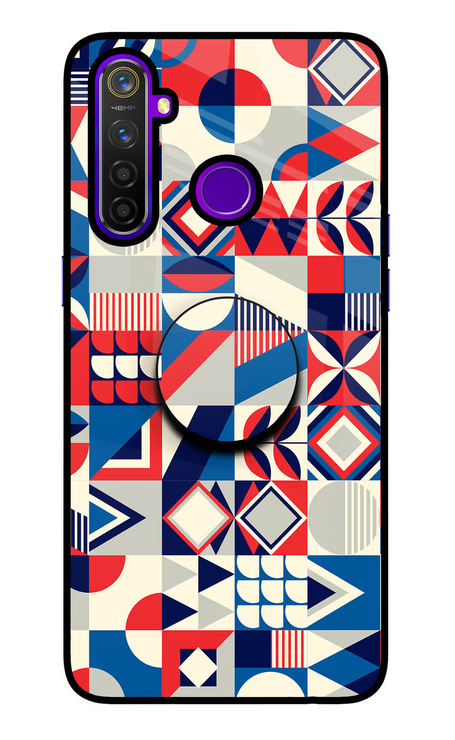Colorful Pattern Realme 5 Pro Pop Case, Glass case
