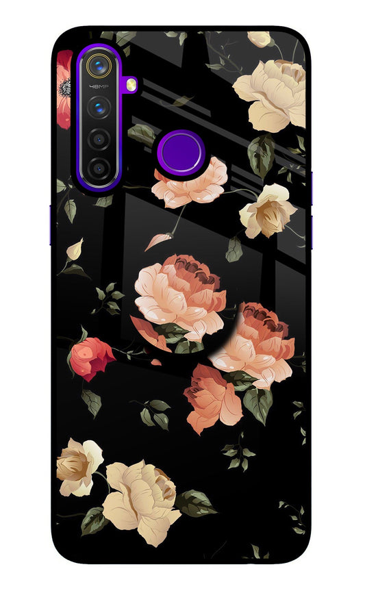 Flowers Realme 5 Pro Glass Case
