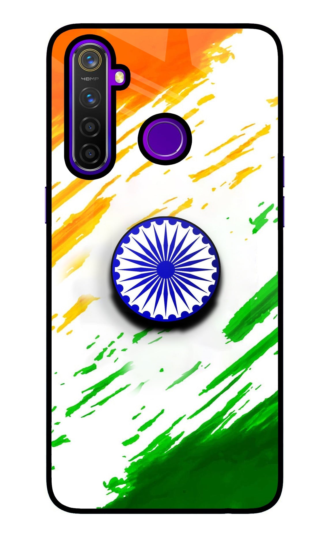 Indian Flag Ashoka Chakra Realme 5 Pro Glass Case