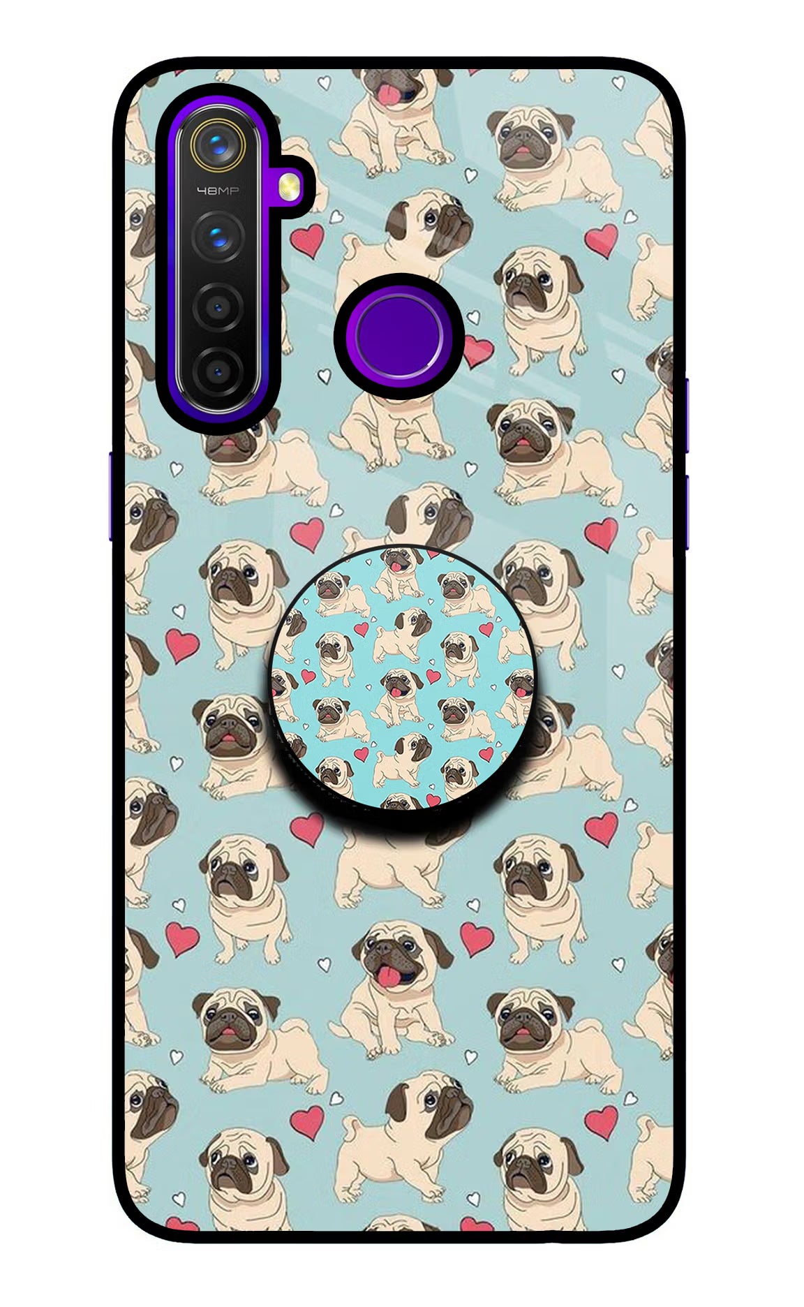Pug Dog Realme 5 Pro Glass Case