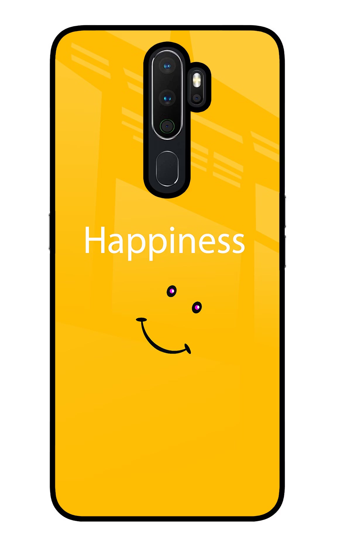 Happiness With Smiley Oppo A5 2020/A9 2020 Glass Case Back Cover by Casekaro