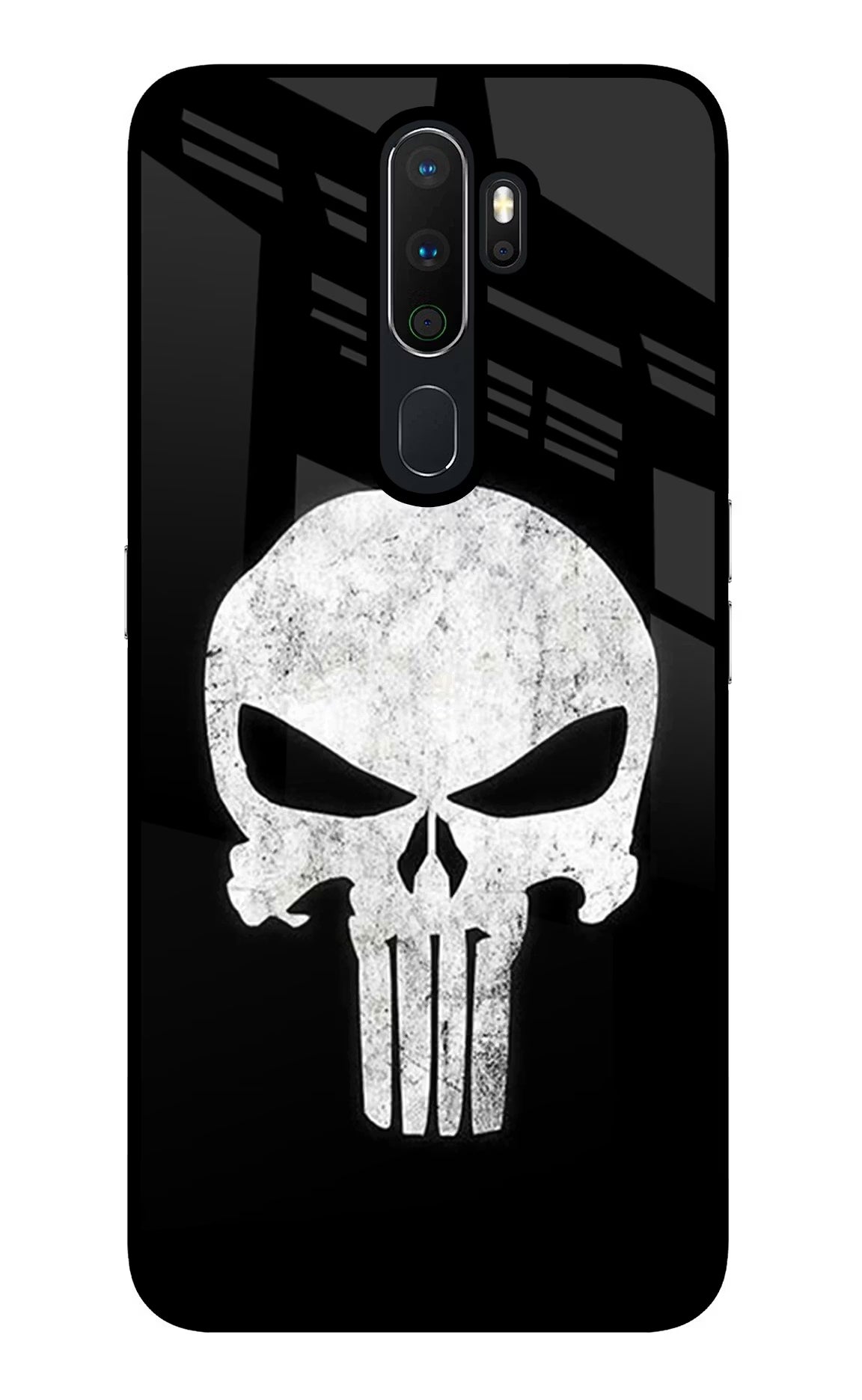 Punisher Skull Oppo A5 2020/A9 2020 Glass Case Back Cover by Casekaro