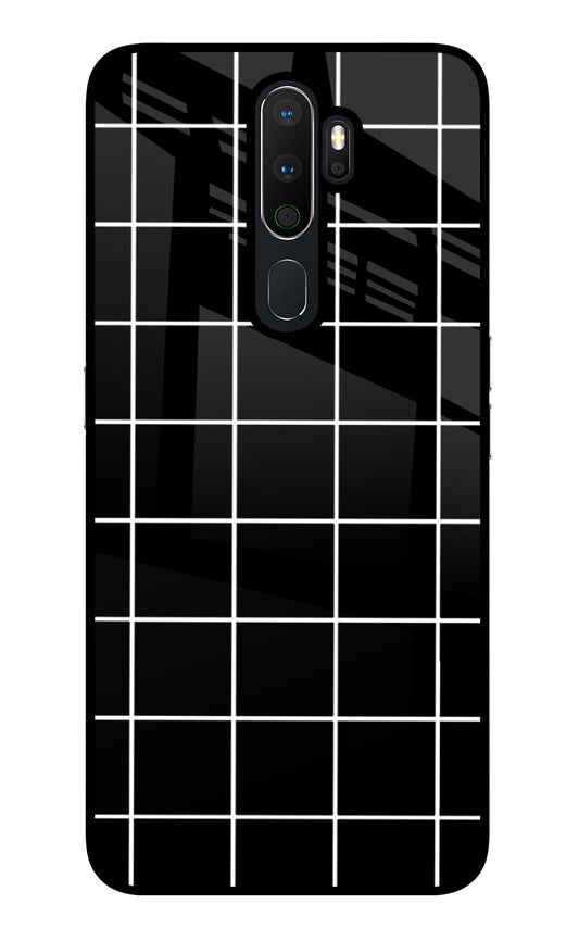 White Grid Oppo A5 2020/A9 2020 Glass Case