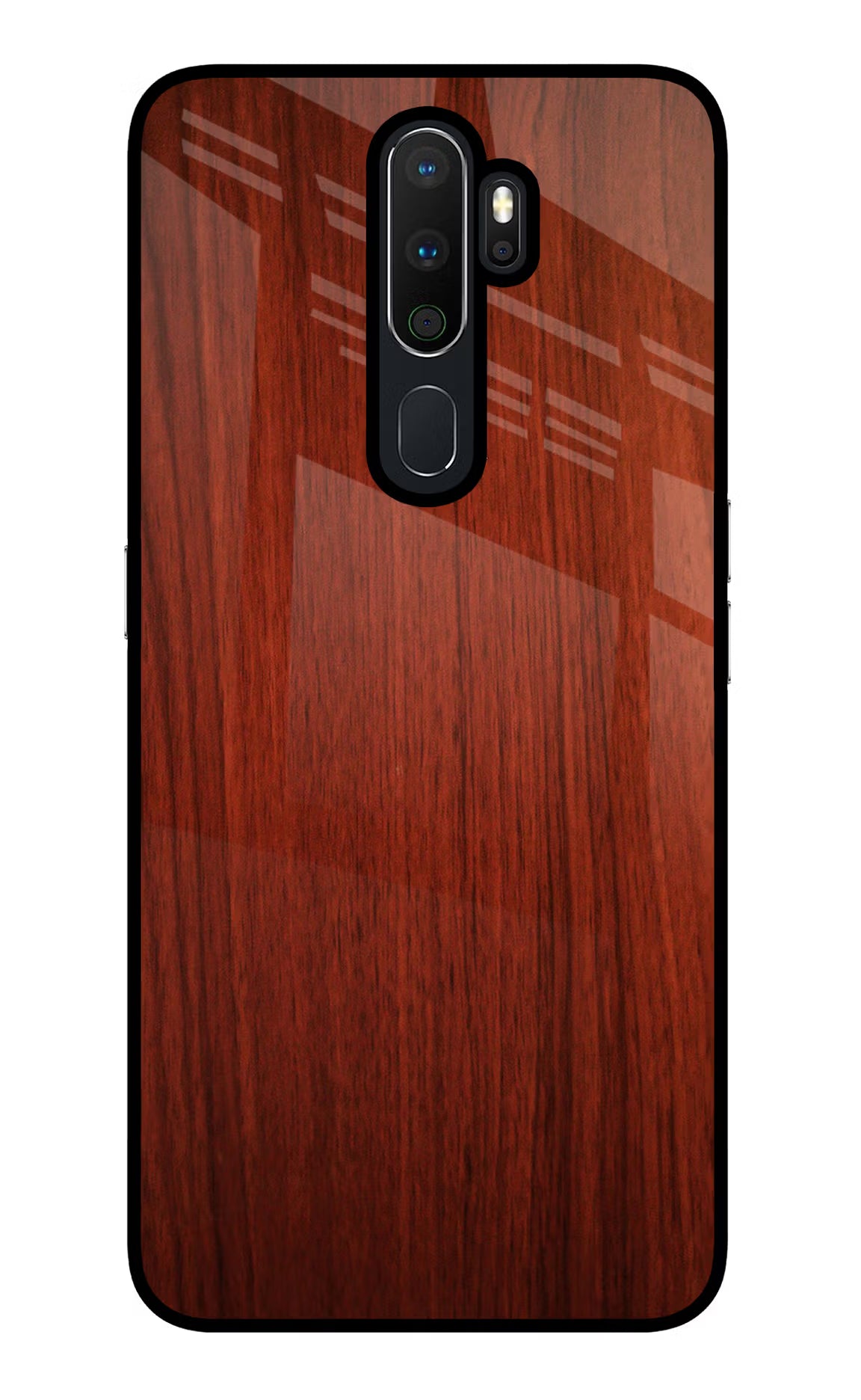 Wooden Plain Pattern Oppo A5 2020/A9 2020 Glass Case Back Cover by Casekaro