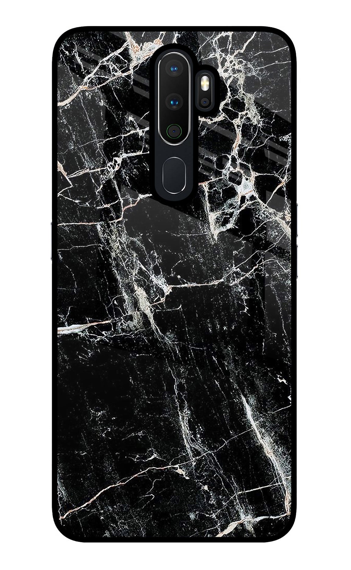 Black Marble Texture Oppo A5 2020/A9 2020 Glass Case