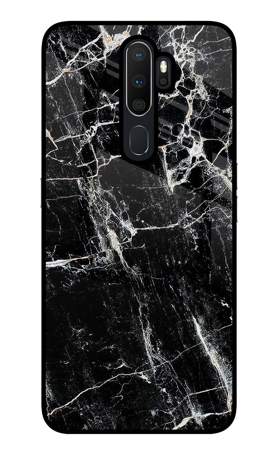 Black Marble Texture Oppo A5 2020/A9 2020 Back Cover, Glass case
