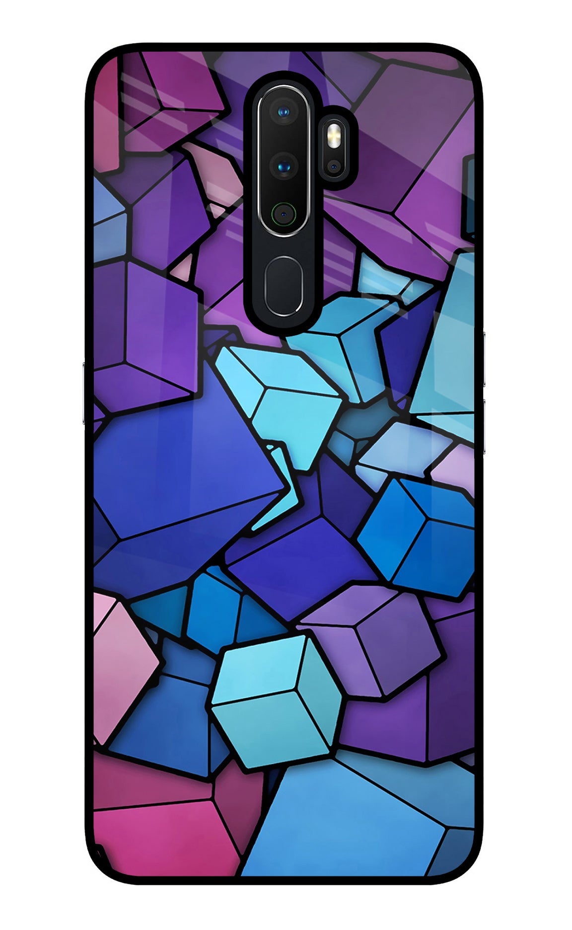 Cubic Abstract Oppo A5 2020/A9 2020 Glass Case