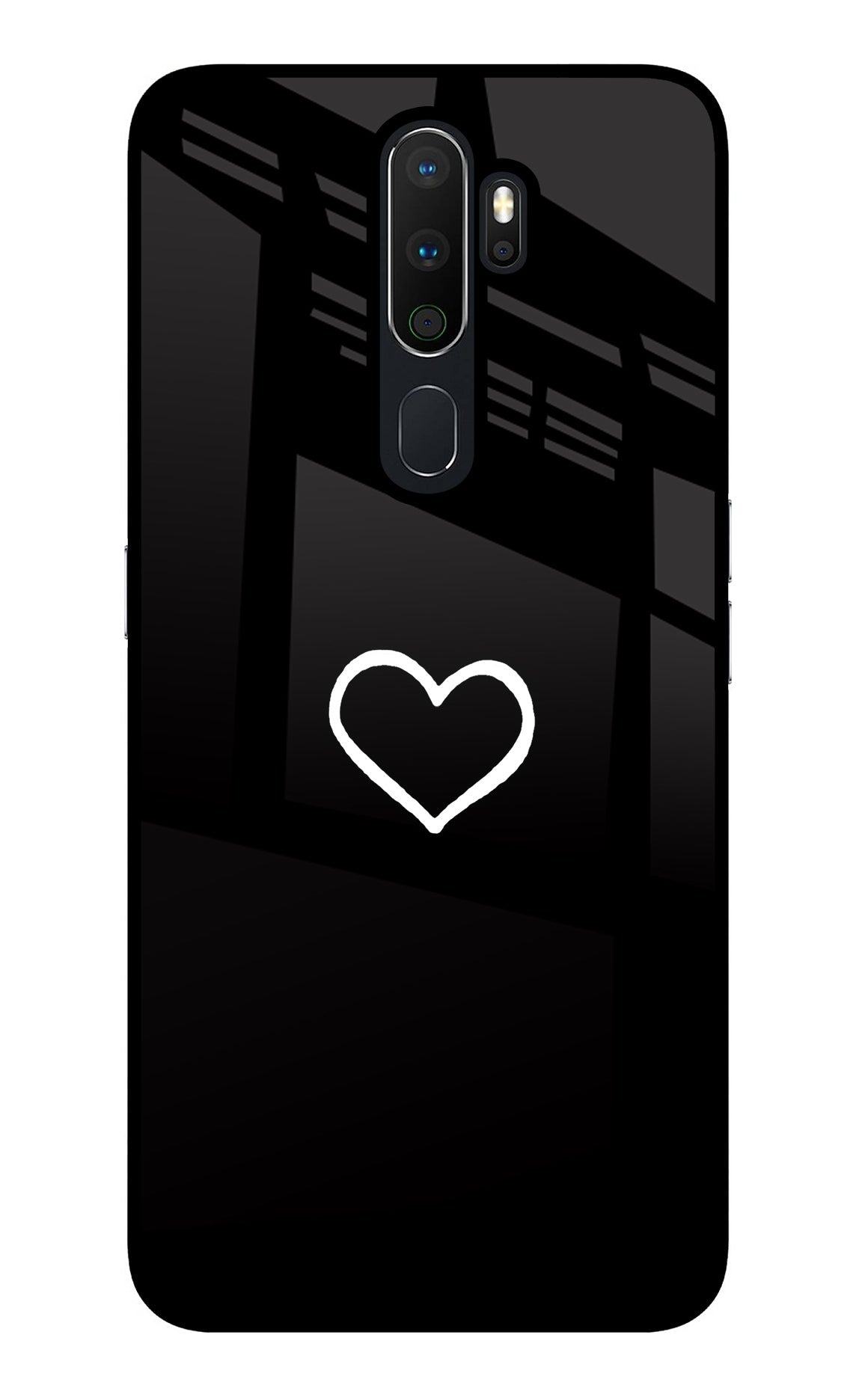 Heart Oppo A5 2020/A9 2020 Glass Case