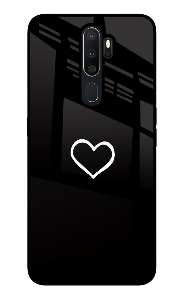Heart Oppo A5 2020/A9 2020 Glass Case Back Cover by Casekaro