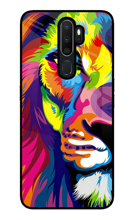 Lion Half Face Oppo A5 2020/A9 2020 Glass Case