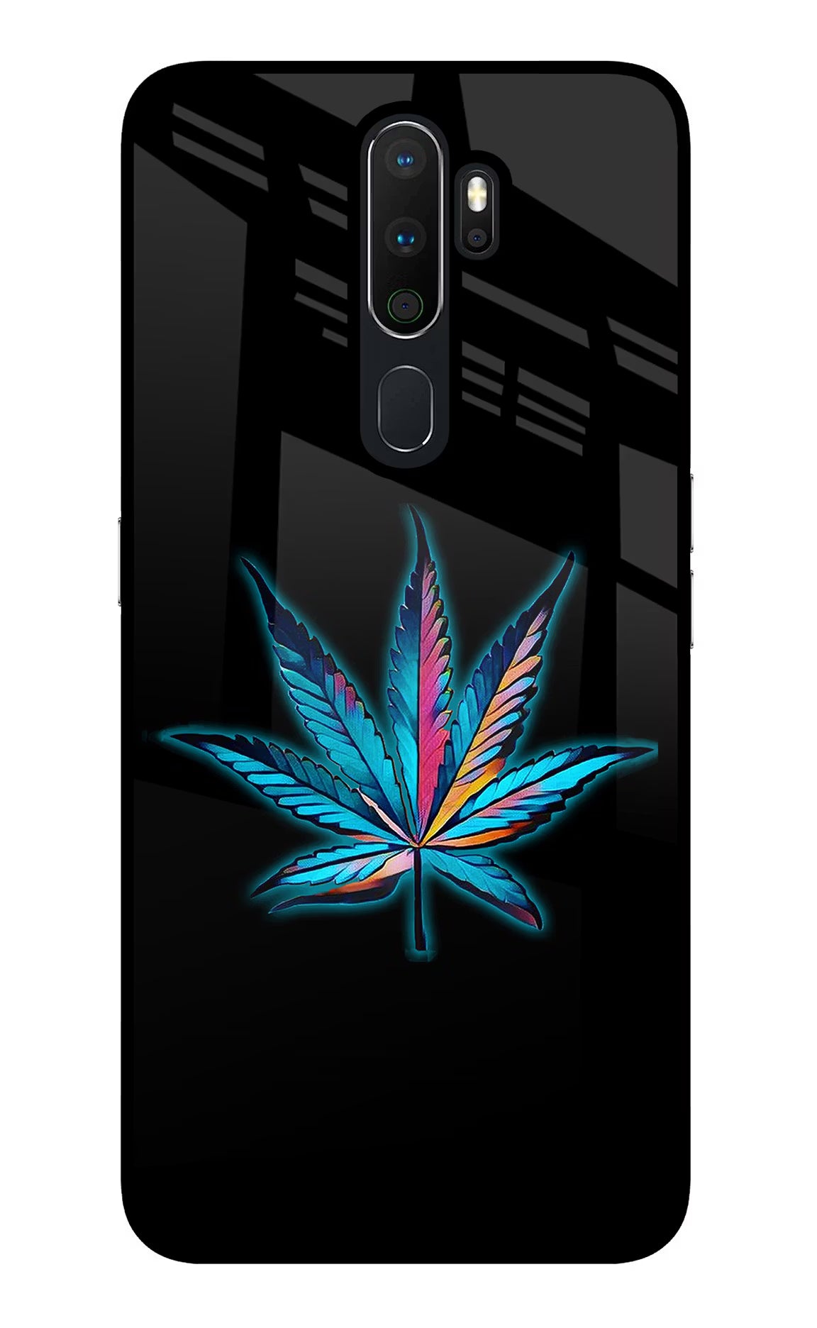 Weed Oppo A5 2020/A9 2020 Glass Case Back Cover by Casekaro