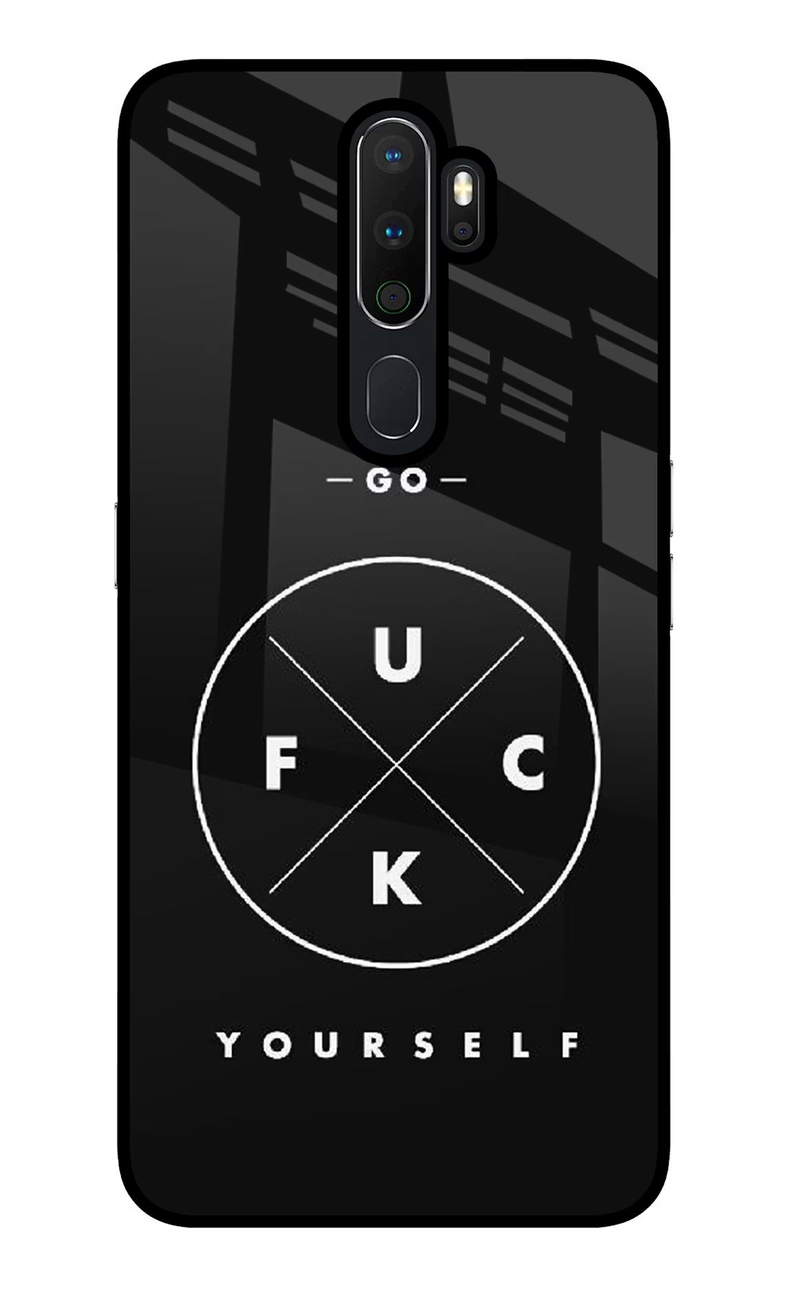 Go Fuck Yourself Oppo A5 2020/A9 2020 Glass Case Back Cover by Casekaro