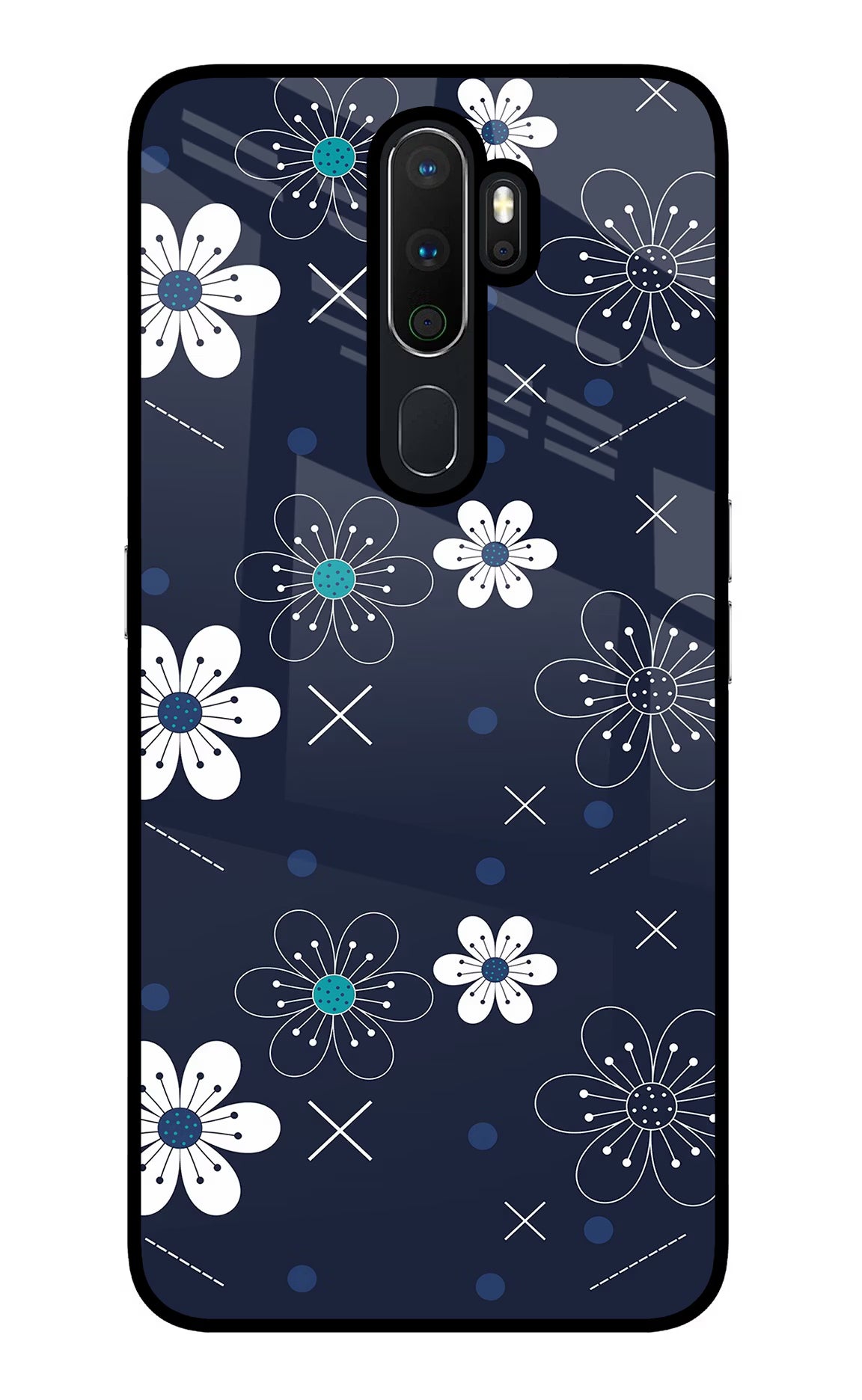 Flowers Oppo A5 2020/A9 2020 Glass Case Back Cover by Casekaro