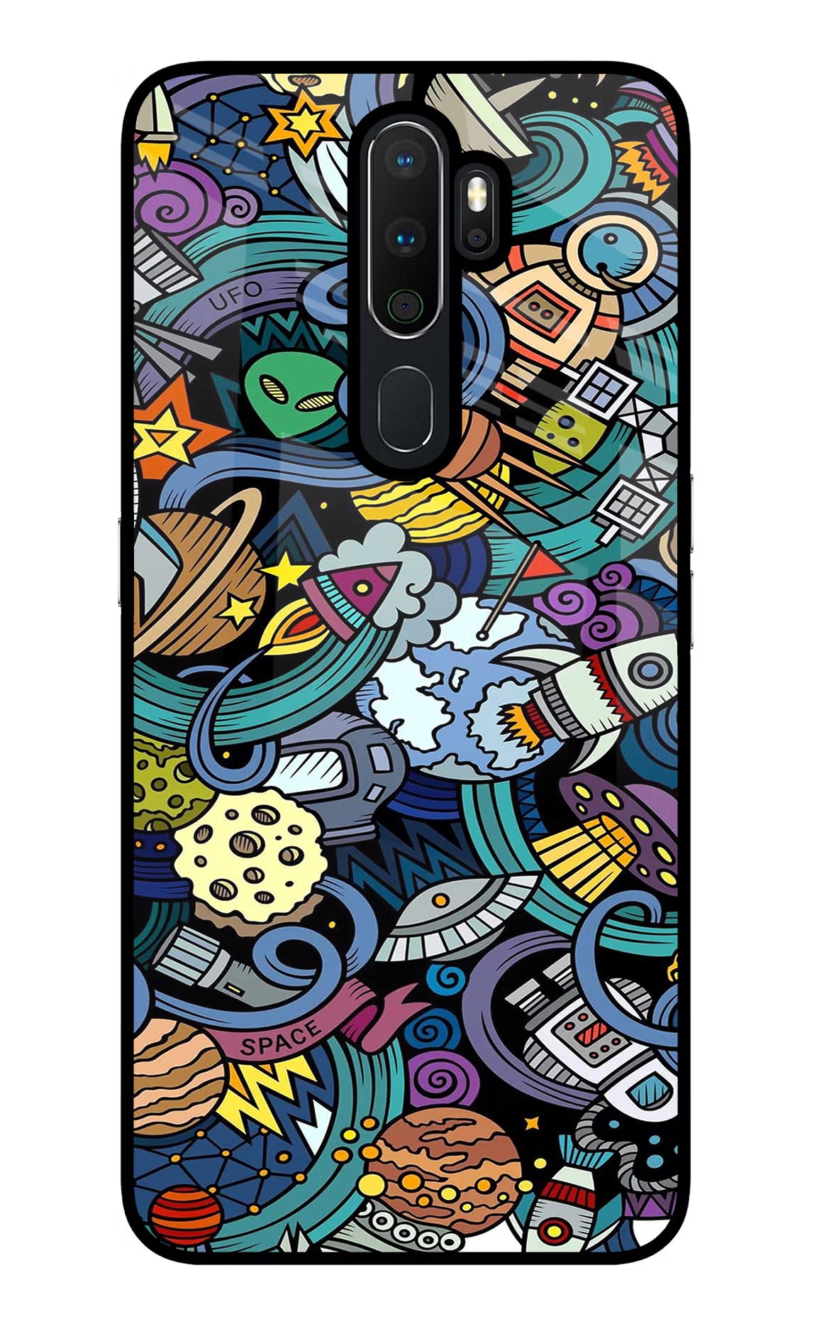 Space Abstract Oppo A5 2020/A9 2020 Glass Case Back Cover by Casekaro