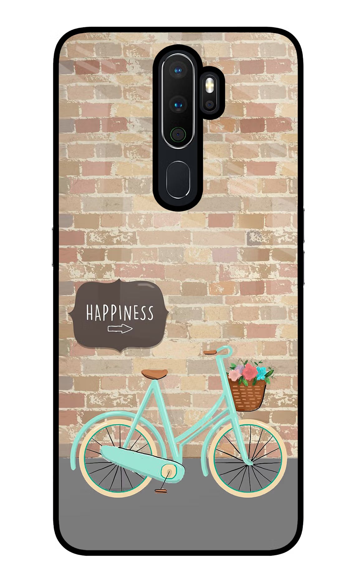 Happiness Artwork Oppo A5 2020/A9 2020 Glass Case Back Cover by Casekaro