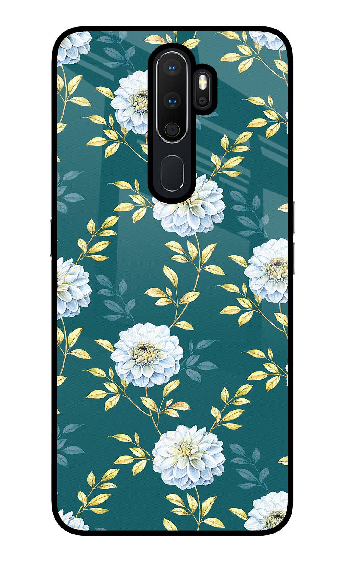 Flowers Oppo A5 2020/A9 2020 Glass Case Back Cover by Casekaro