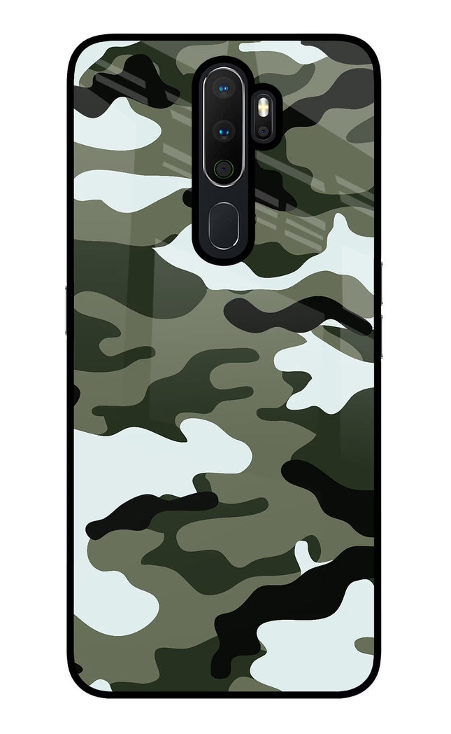 Camouflage Oppo A5 2020/A9 2020 Glass Case Back Cover by Casekaro