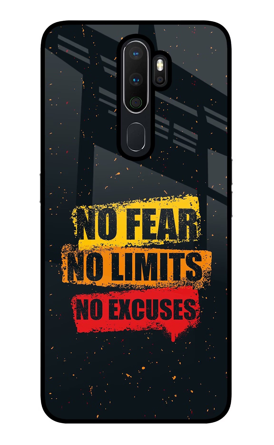 No Fear No Limits No Excuse Oppo A5 2020/A9 2020 Glass Case Back Cover by Casekaro