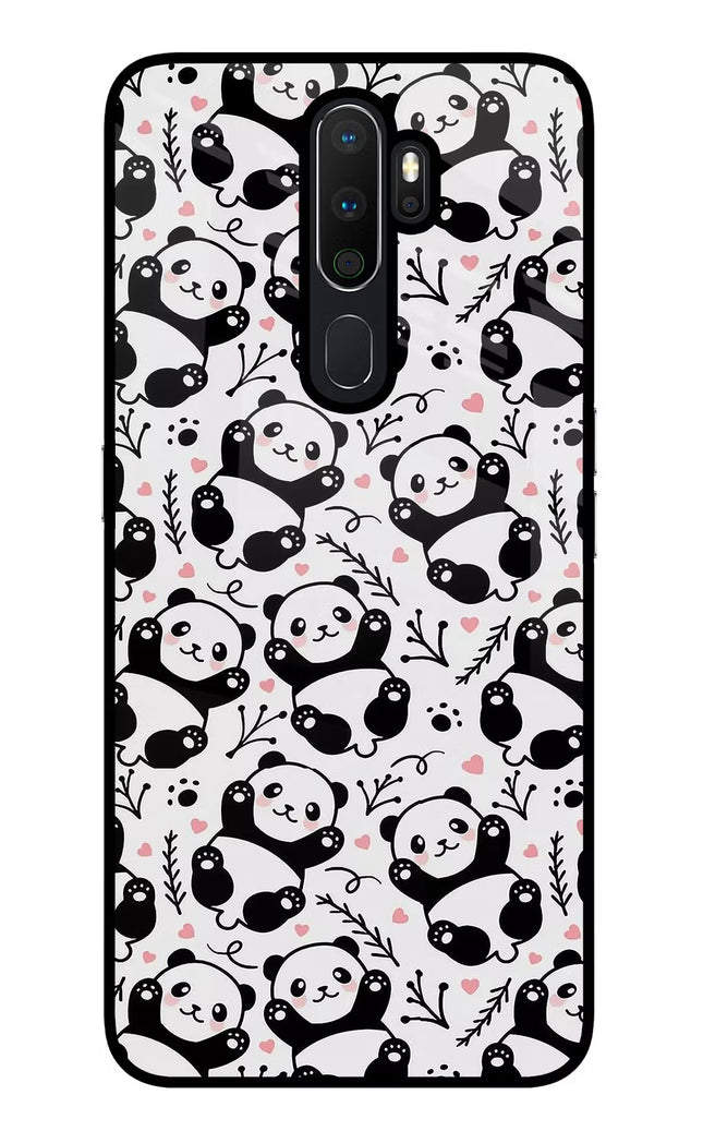 Cute Panda Oppo A5 2020/A9 2020 Glass Case Back Cover by Casekaro