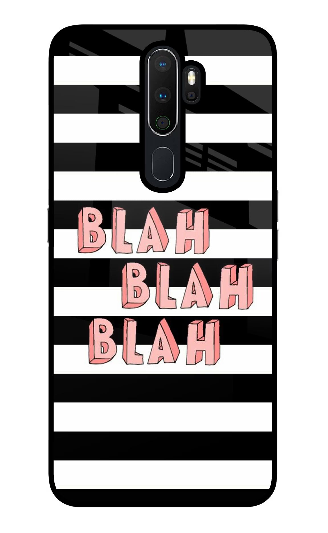 Blah Blah Blah Oppo A5 2020/A9 2020 Glass Case Back Cover by Casekaro
