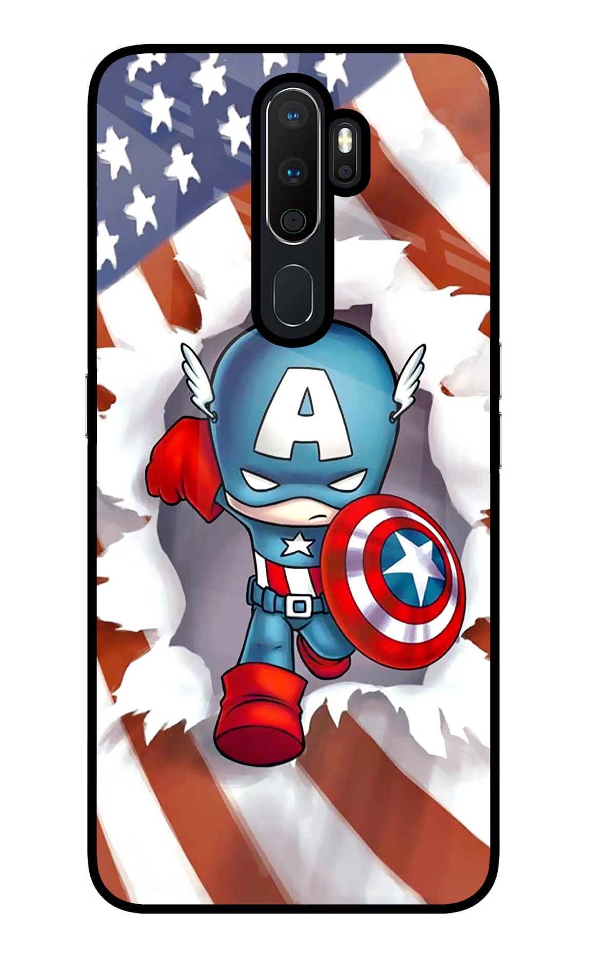 Captain America Oppo A5 2020/A9 2020 Glass Case Back Cover by Casekaro
