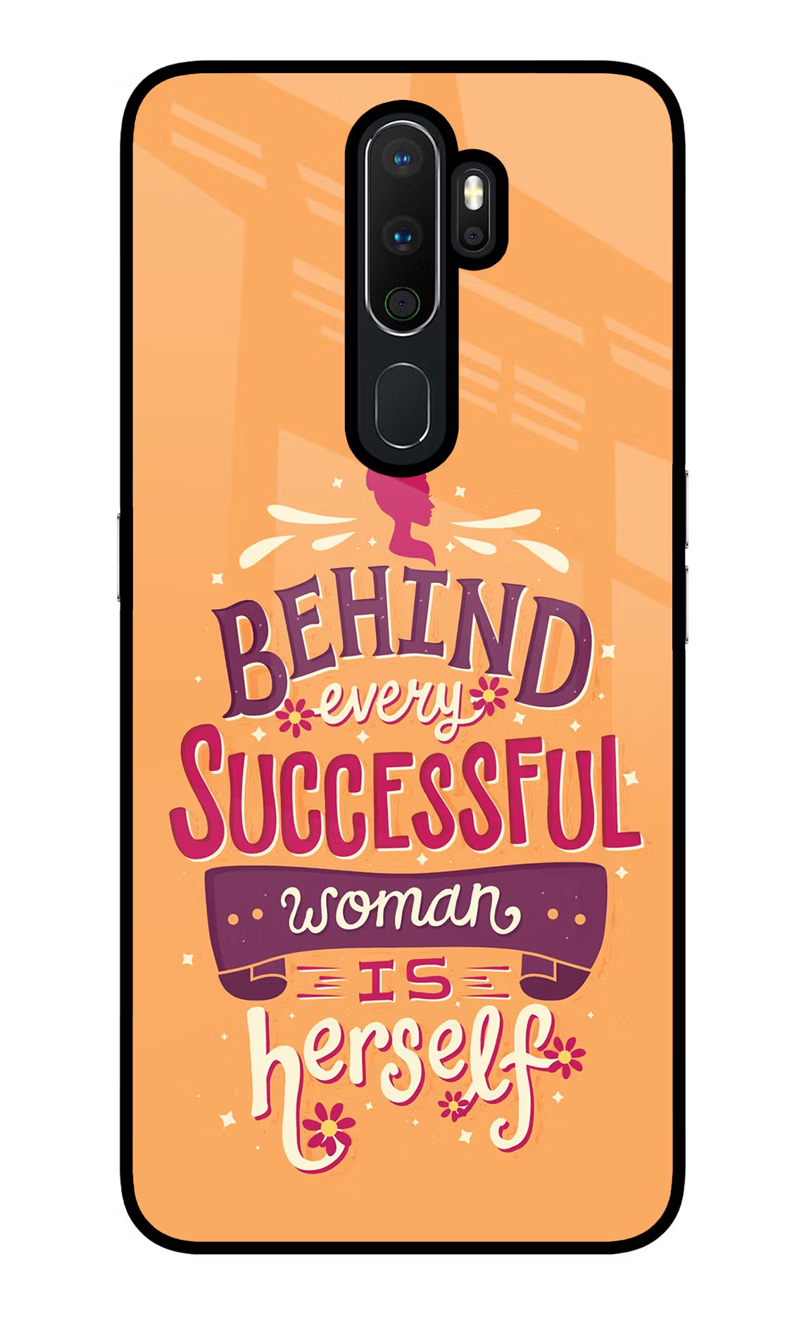 Behind Every Successful Woman There Is Herself Oppo A5 2020/A9 2020 Glass Case Back Cover by Casekaro
