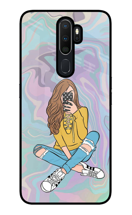 Selfie Girl Oppo A5 2020/A9 2020 Glass Case