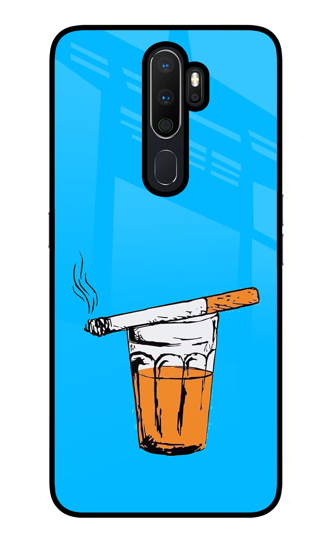 Chai Sutta Oppo A5 2020/A9 2020 Glass Case Back Cover by Casekaro