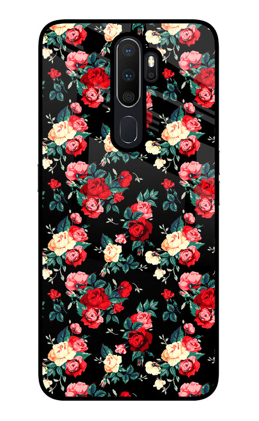 Rose Pattern Oppo A5 2020/A9 2020 Glass Case
